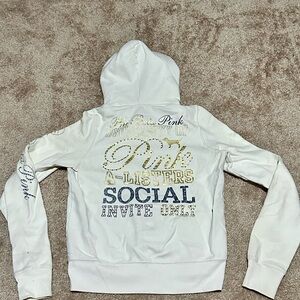 RARE Vintage VS PINK Bling Hoodie - White, Size M